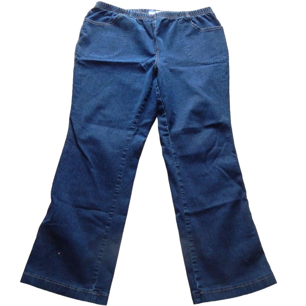 Just My Size Women’s Plus 2X 18W/20W Dark Flare Stretch Jeggings Blu Black Denim